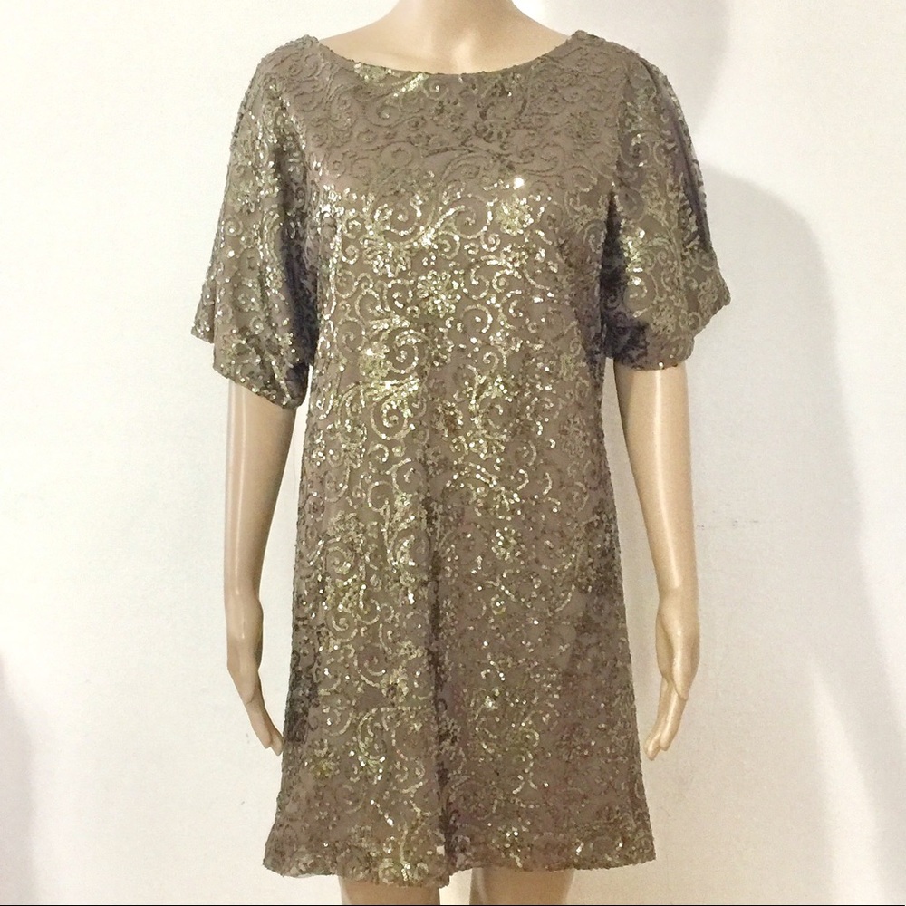 Gold Sequined Metallic Dress